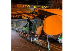 Delivery van gets stuck under Burnham Railway Bridge