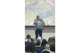 TV presenter Johnny Ball visits Cippenham school for NSPCC Number Day