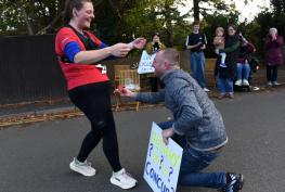 Celebrations as couple get engaged at Maidenhead Half Marathon Celebrations as couple get engaged at Maidenhead Half Marathon