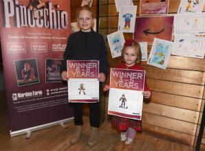 Entries to Norden Farm's Pinocchio-themed art competition are on display