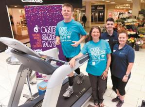 Army veteran completes eight-hour treadmill challenge for children's causes