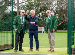Steve Rider joins Principals to open new Astroturf at Claires Court Juniors