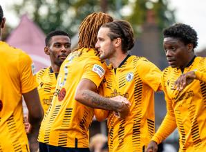 Adepoju double seals FA Cup win over Bedfont Sports after early red card drama.