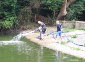 Pond filled with 80,000 litres of water to help stop it from drying out