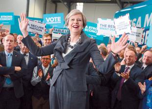In pictures: Theresa May and Boris Johnson give talk in Slough