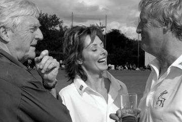Remember When: Vorderman and Tarrant at Parkinson's cricket match