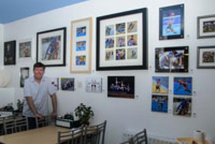 Olympic photographs displayed at HaaHoos Cafe