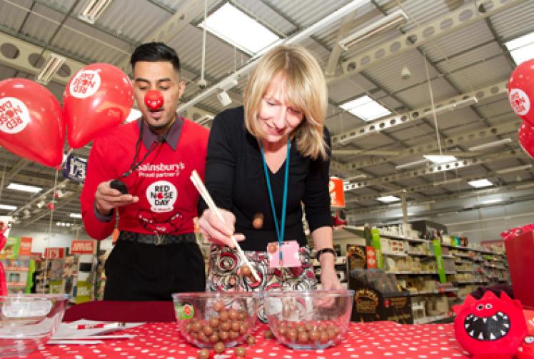Chopstick challenge for supermarket shoppers