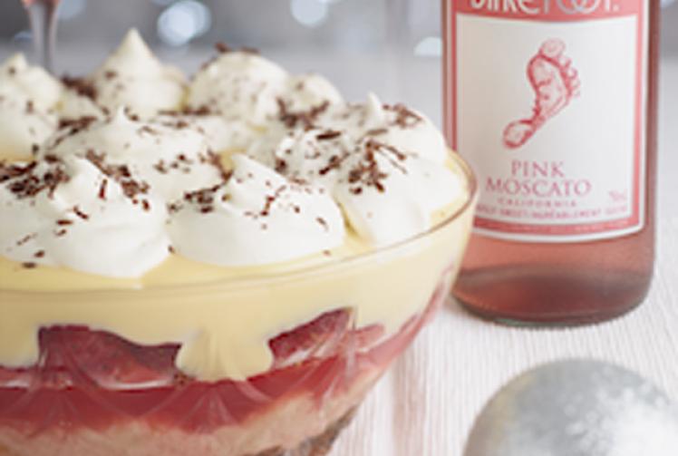 Barefoot Pink Moscato Christmas Trifle