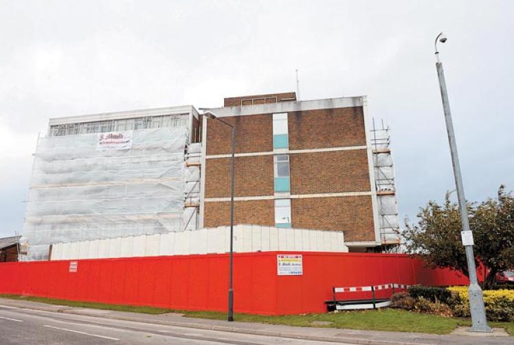 David Brent's 'office building' being demolished