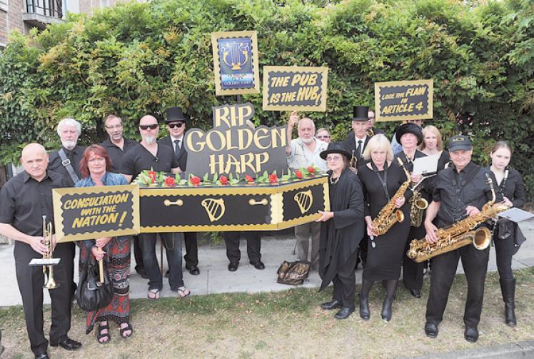 Mourners bid farewell to much loved Golden Harp pub