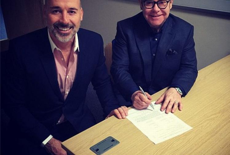 Sir Elton John and David Furnish celebrate their wedding in Old Windsor