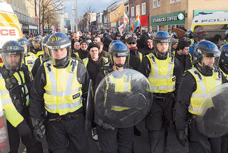 Police prepare for Berkshire Infidels and Berkshire Antifascists demonstrations in Slough