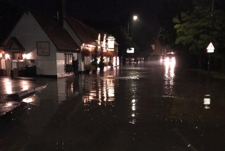Restaurant evacuated after thunderstorms cause flash flooding in Marlow