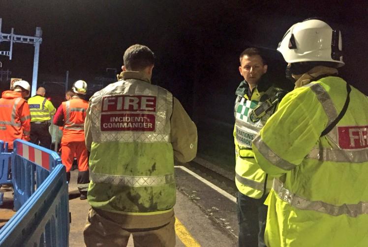 Fire crews put out train fire near Burnham