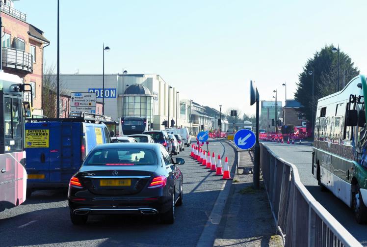 Motorists faced with town centre tailbacks as roadworks get underway