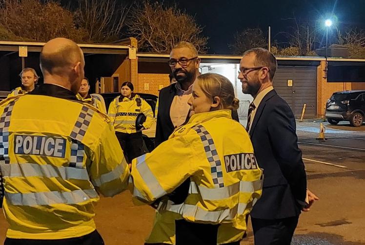 Home Secretary James Cleverly visits Windsor with Thames Valley Police