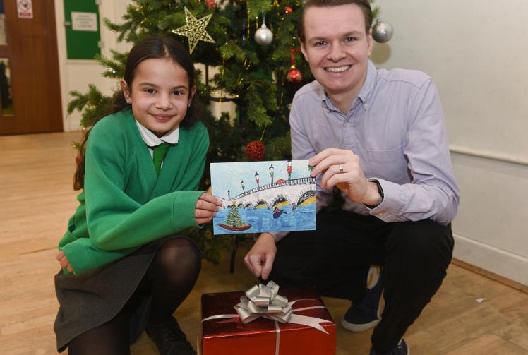 Courthouse pupil 'really proud' to have won Maidenhead MP's Christmas Card Competition 