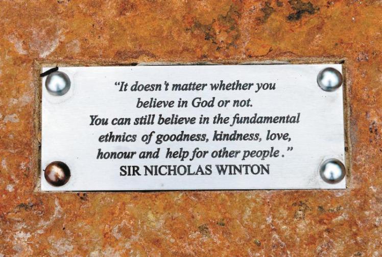 Spelling error spotted on Sir Nicholas Winton memorial garden engraving