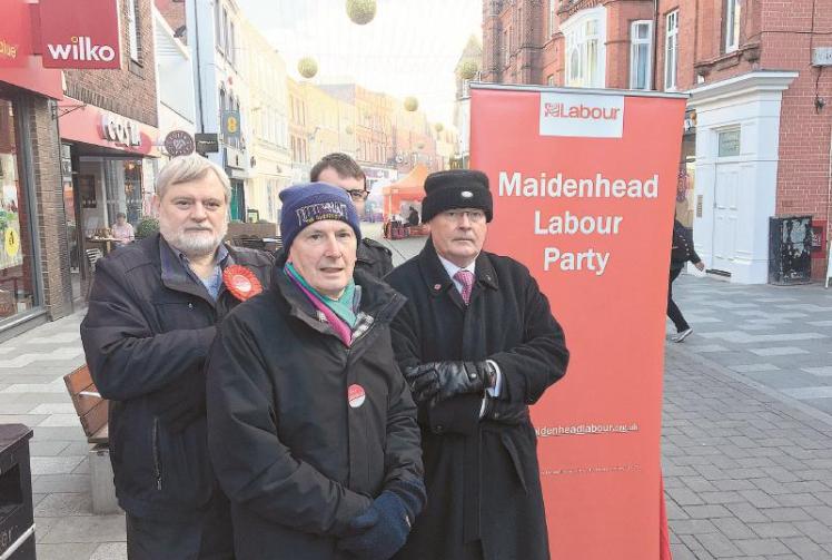 Labour protests rail fare hike in Maidenhead High Street