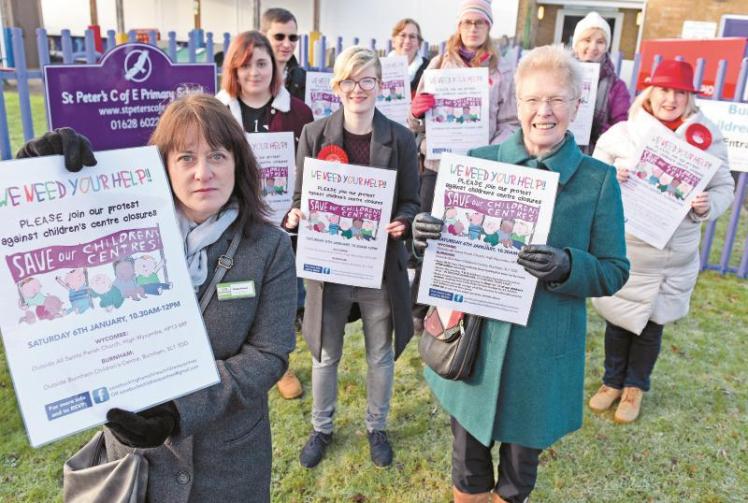 Campaigners hold Burnham protest over children's centre plans