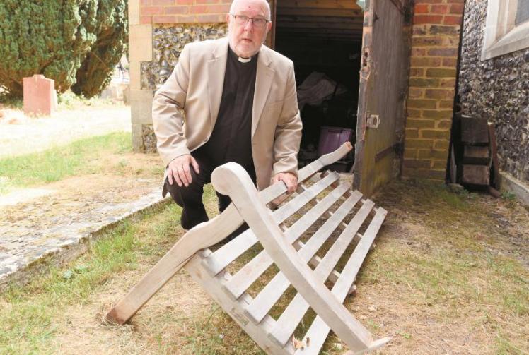 Vandals destroy memorial bench in graveyard