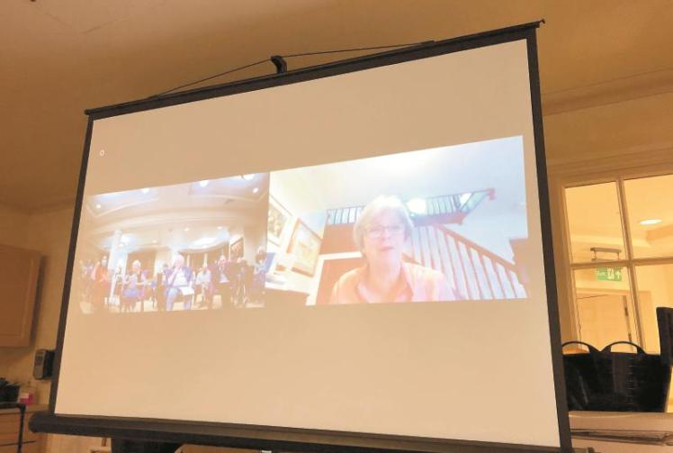 Theresa May MP pays virtual visit to Sonning care home