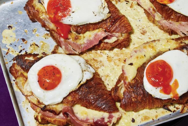 Recipe Zone: Decadent Croque Madame croissant bake
