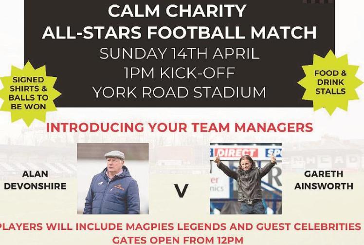 Celebrity guests&nbsp;and Magpies' legends lined up for CALM charity game at York Road