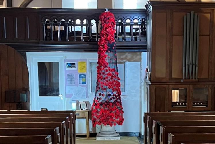 Poppy art installation in tribute to fallen heroes