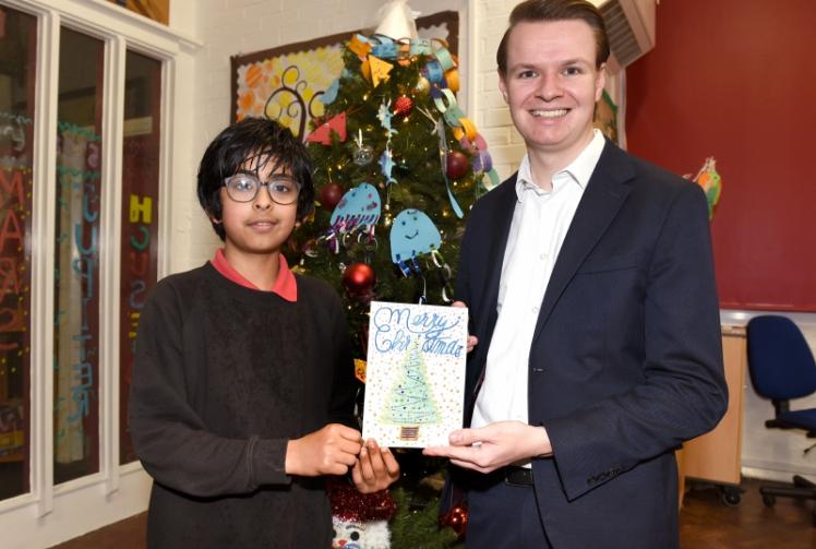 Maidenhead school pupil 'very happy' to win Christmas card competition
