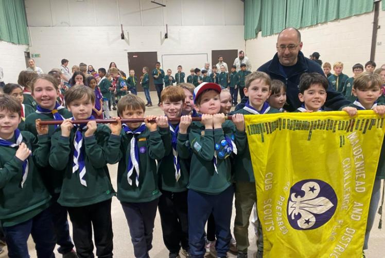 Maidenhead cubs compete for honour of carrying flag at St George's Day parade