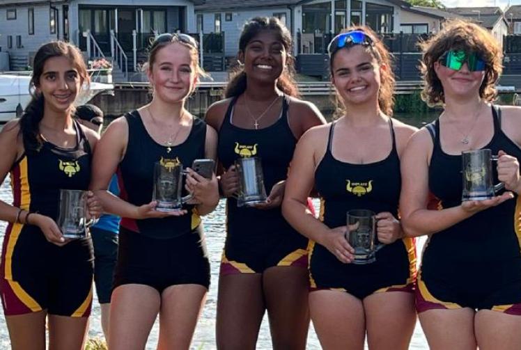 Shiplake Vikings junior girls’ scullers conquer at Staines Amateur Regatta