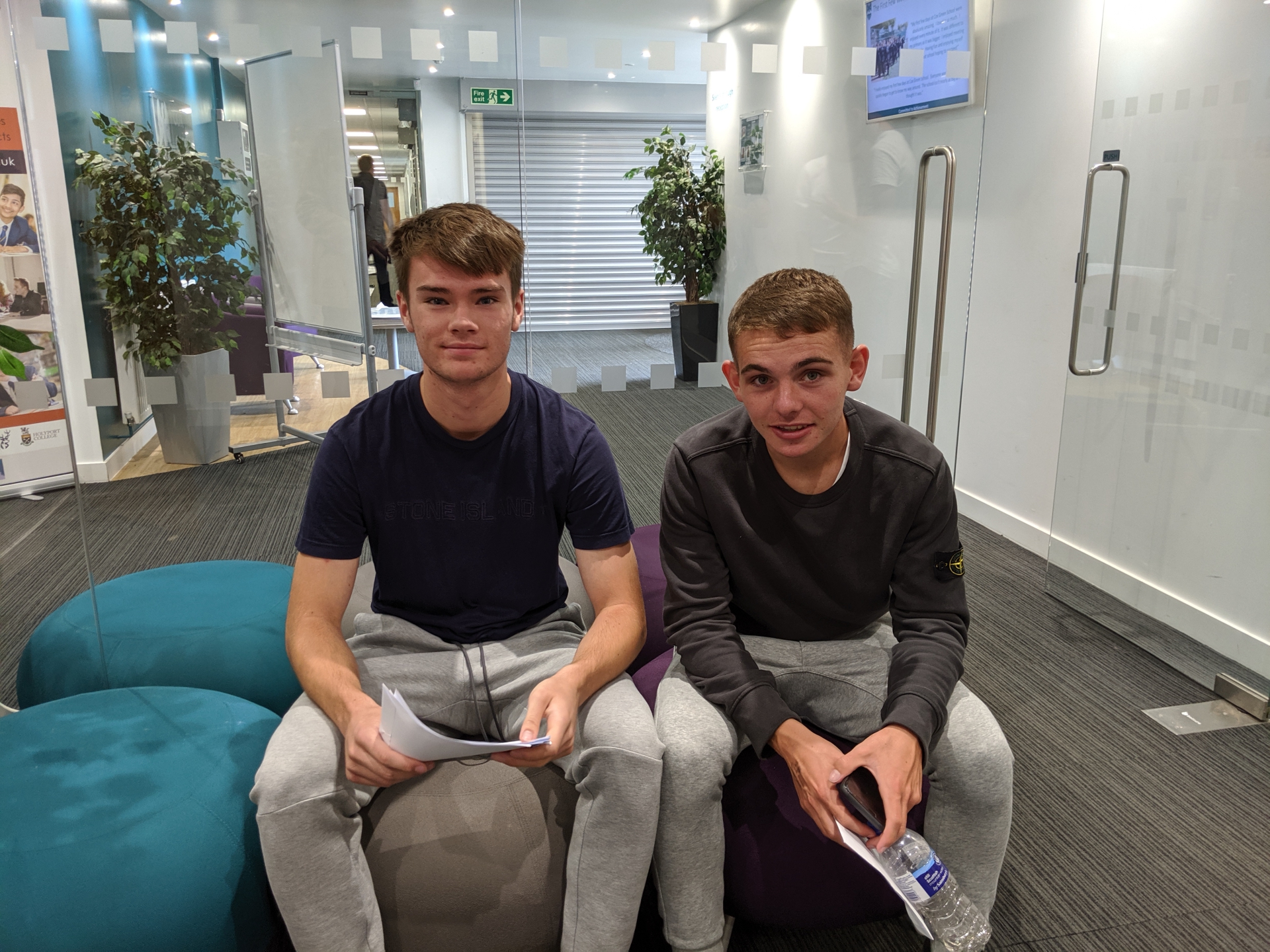 George Denton (left) and Adam McLaughlin (right) both achieved A-levels on top of their BTEC distinctions 